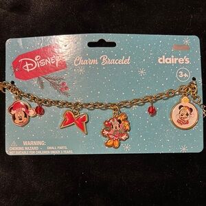 Disney Gold Charm Bracelet with Red Accents